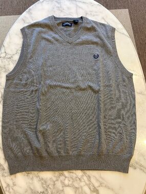 Chaps Gray Pullover Sweater Vest
